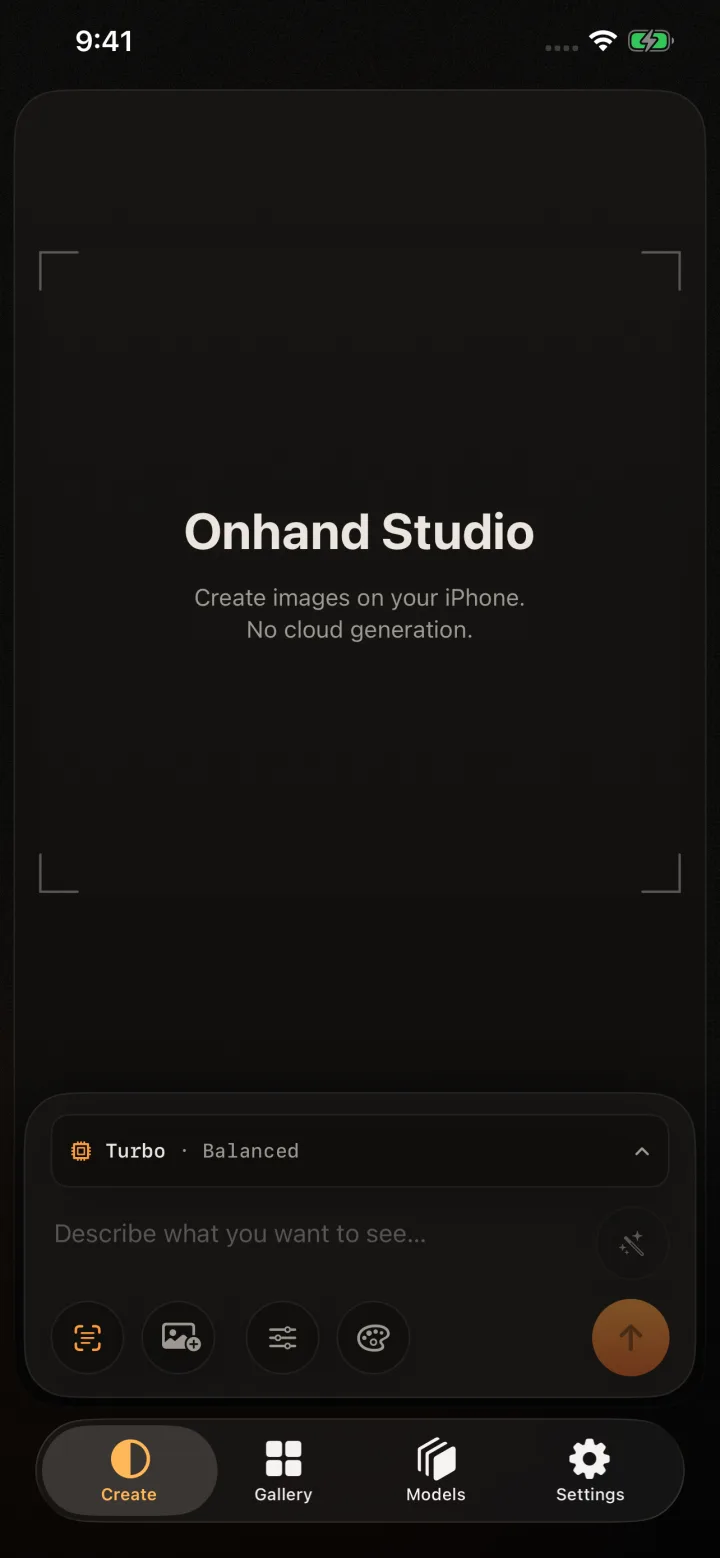 Onhand create screen on iPhone