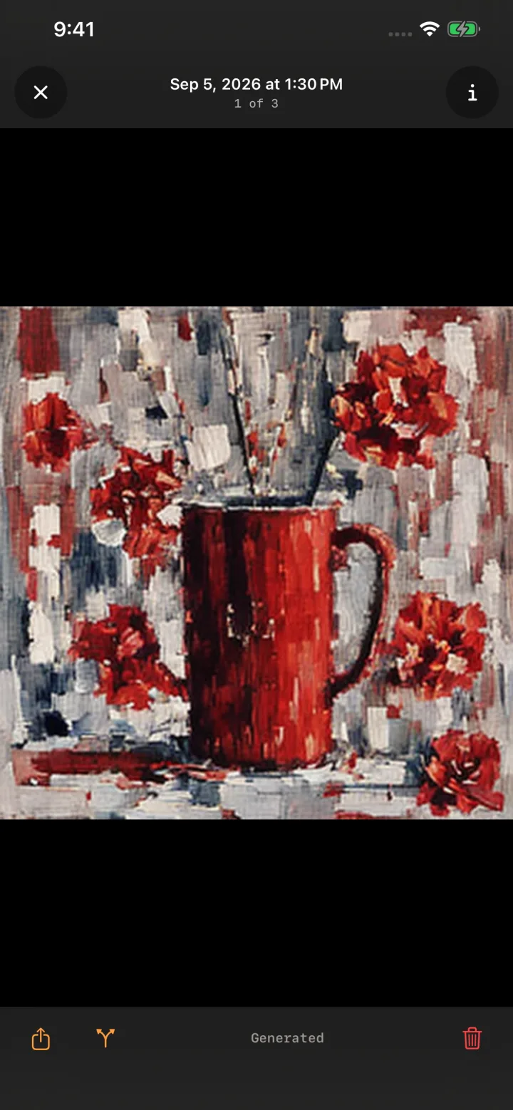 Generated artwork open in the Onhand gallery